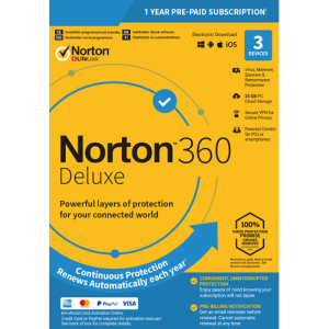 Norton 360 Deluxe 1 Year / 3 Devices USA/Canada